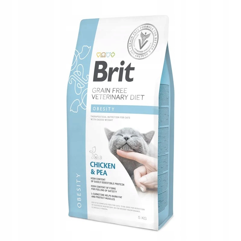 Levně Brit Grain Free Veterinary Diet Cat Obesity Kuře s hráškem 5 kg