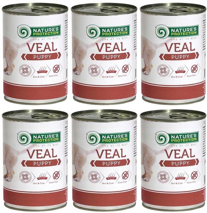 Levně Nature's Protection Puppy Telecí maso 6 x 400 g vlhké krmivo pro štěňata