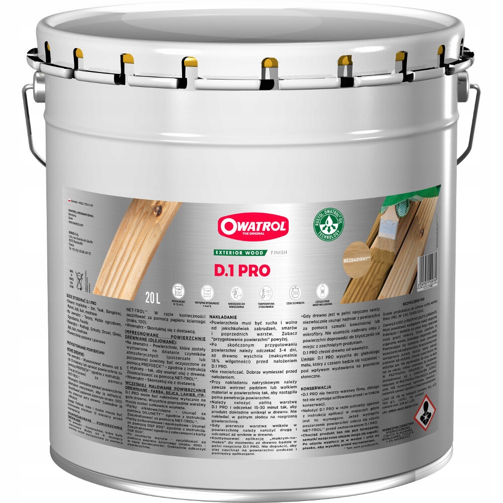 Owatrol Olej na dřevo D1 Pro Clear 20L