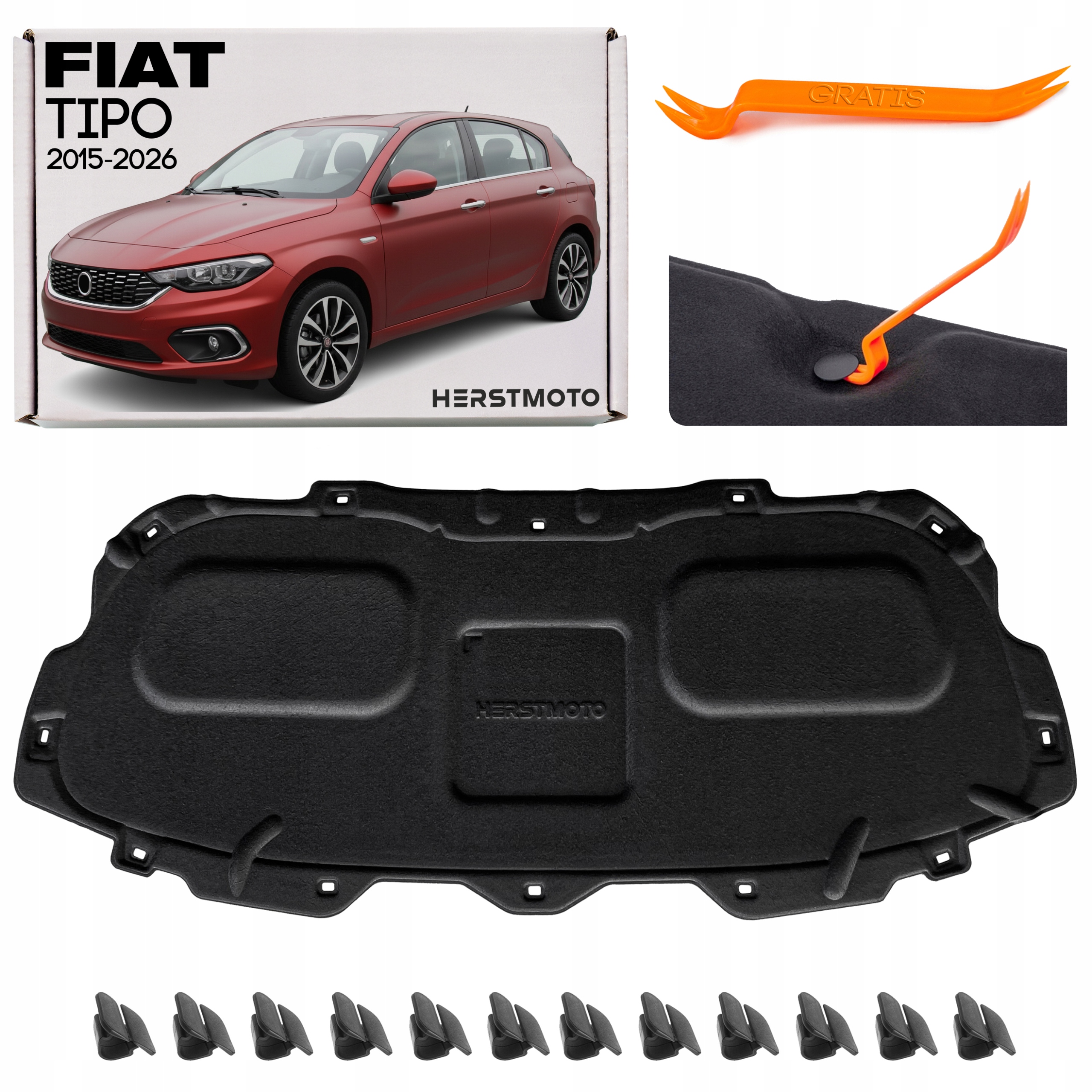 Fiat Tipo 2015-2026 Hatchback Zvuková Izolace Masky 51987022 Sada Sponek