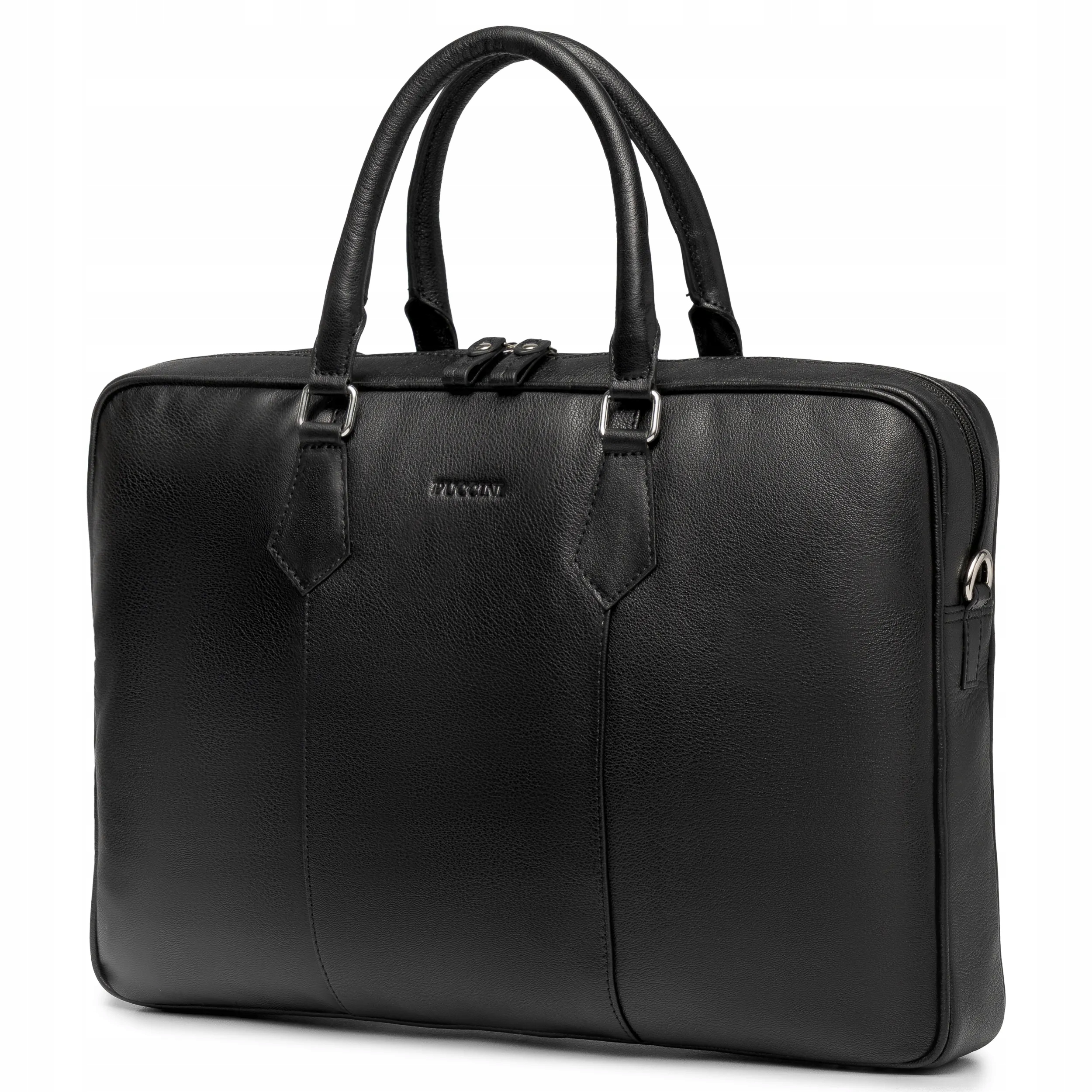 Taška Na Notebook Kožená Aktovka pro práci 17 palců Černá Puccini CO2325-1