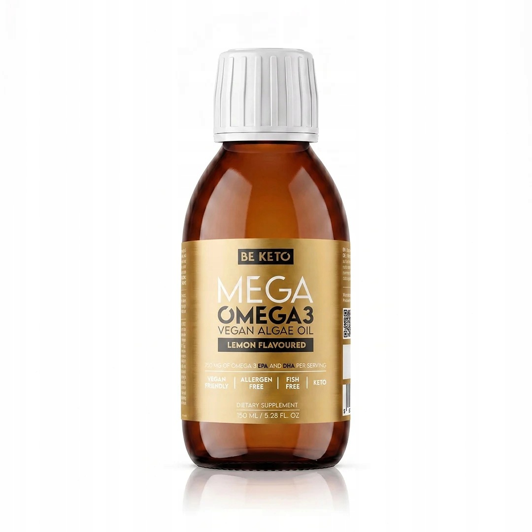 Omega 3 Veganská – Citronový olej z řas 150 Ml – BeKeto