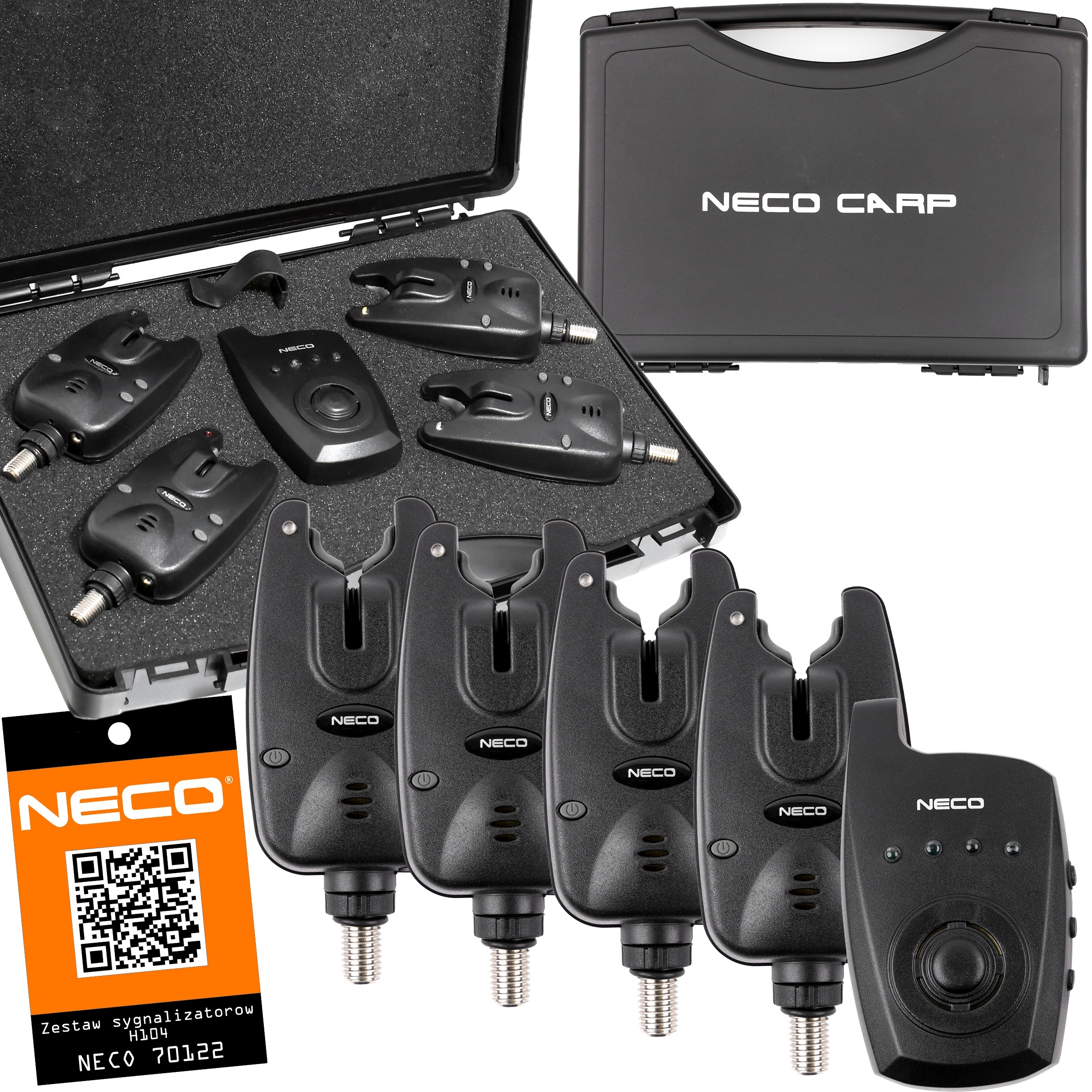 Zestaw sygnalizatorów Centralka 4+1 Neco Carp H104