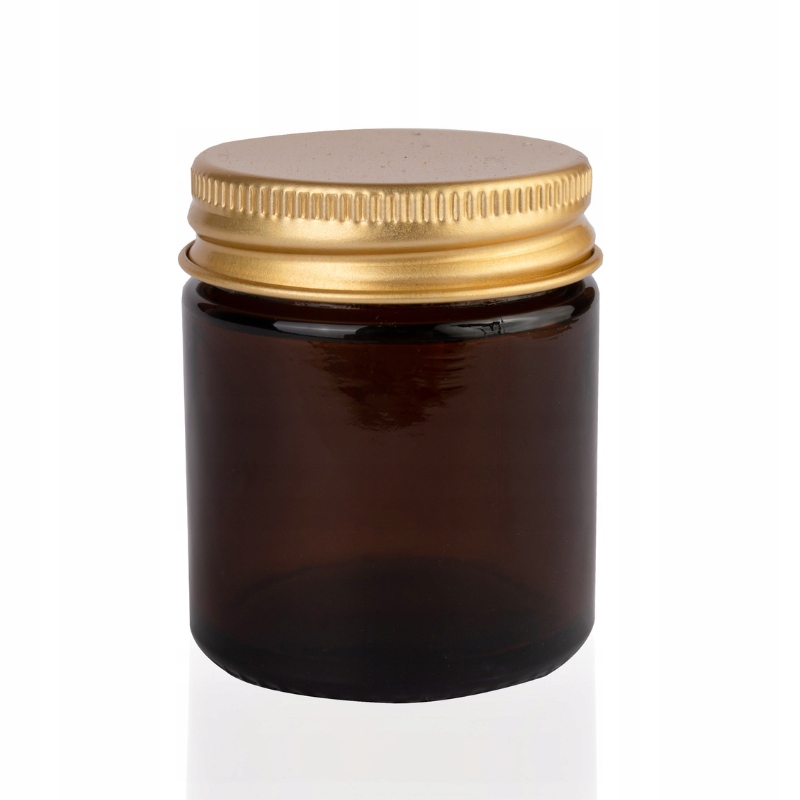 

Słoik szklany brązowy 30ml z nakrętką Alu złotą