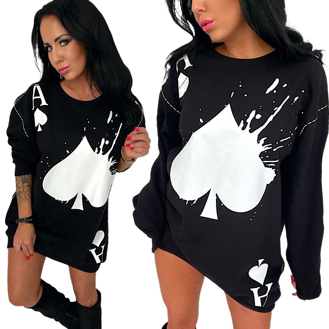 Šaty mikina, tunika Bavlněná mikina volné, široké, oversize L/XL 40 42