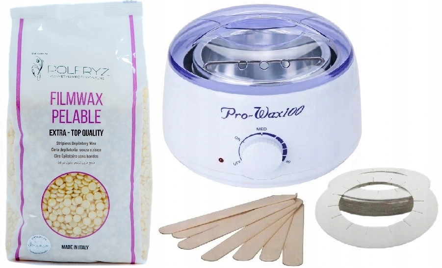 

Zestaw Depilacja ProWAX 100W+WOSK+Patyczki+osłonki