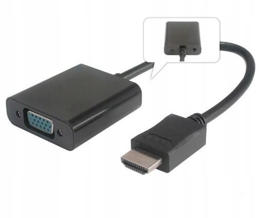 Konwerter Hdmi na Vga Premiumcord z dźwiękiem (gniazdo 3,5 mm)