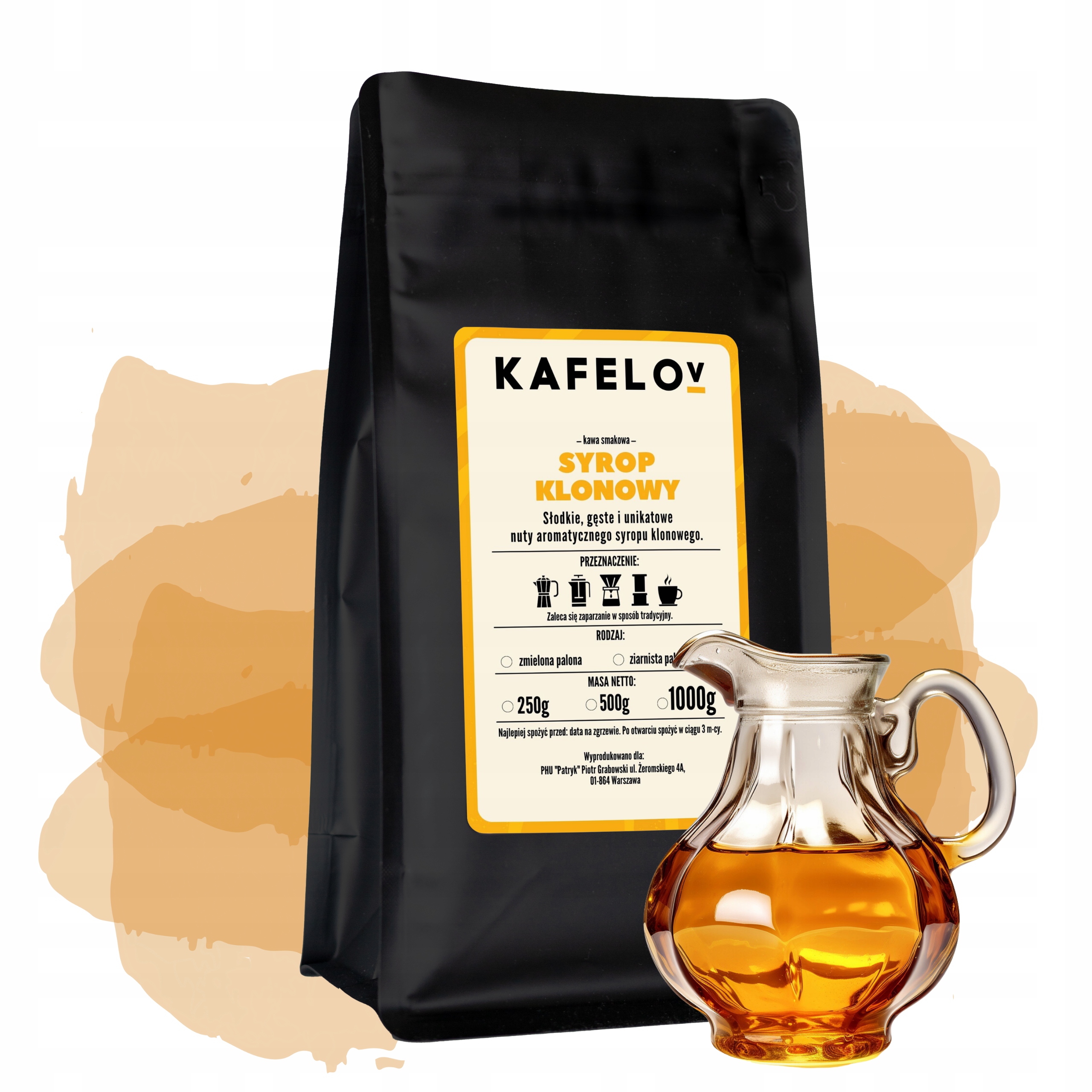 Levně Káva Kafelov ochucená Javorový Sirup 1000 g zrnková