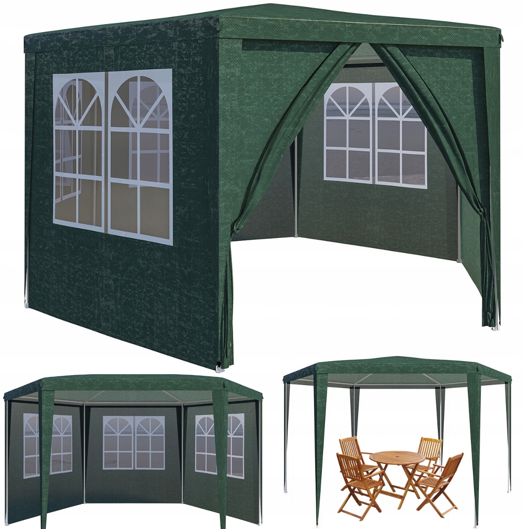 Stan Obchodní Zahradní Pavilon pro zahradu 6 stěn Altán 4x4 Okna