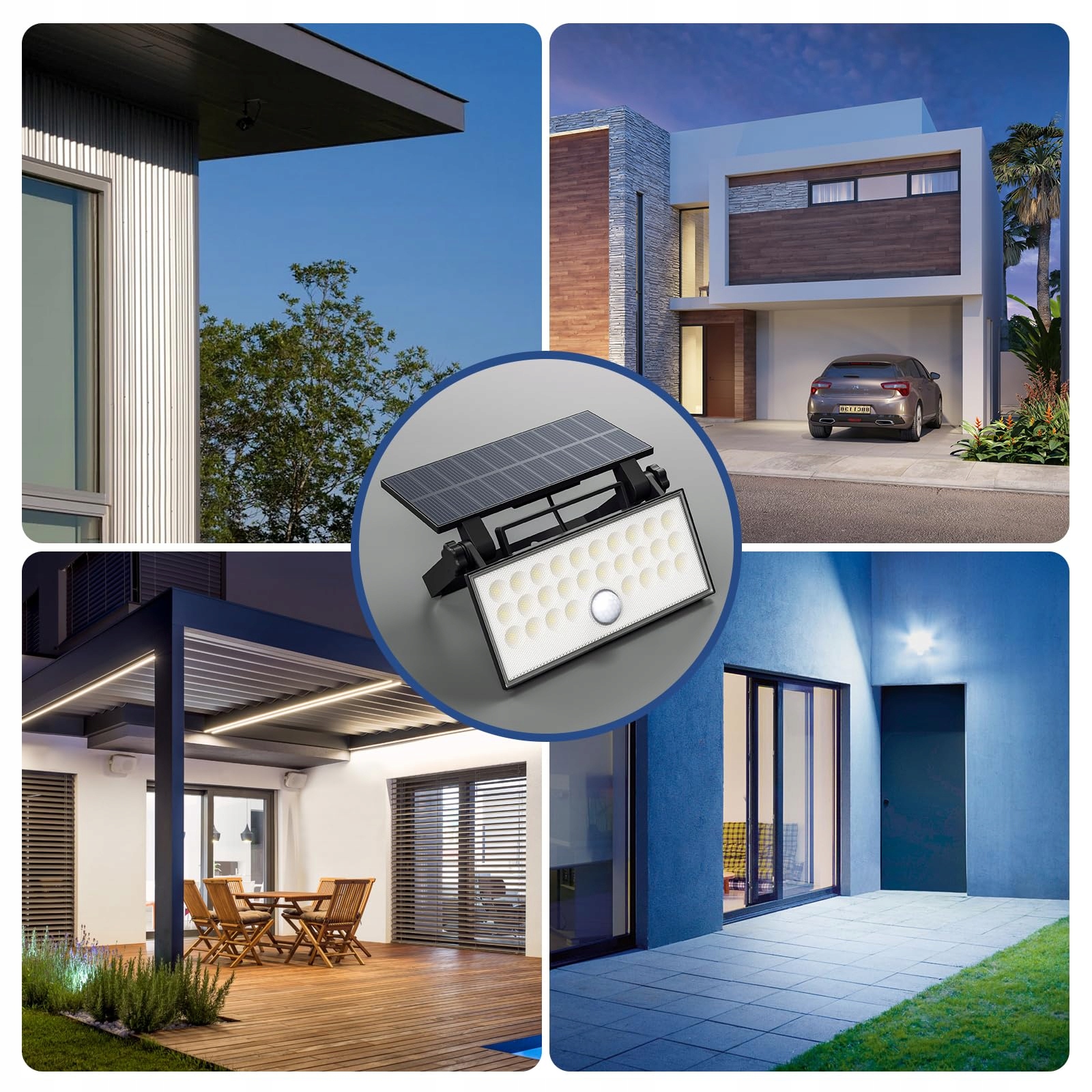 Lampa Solarna Zewnętrzna Z Czujnikiem Ruchu Mocna Czarna 2600mAh IP66 — miniatura 8