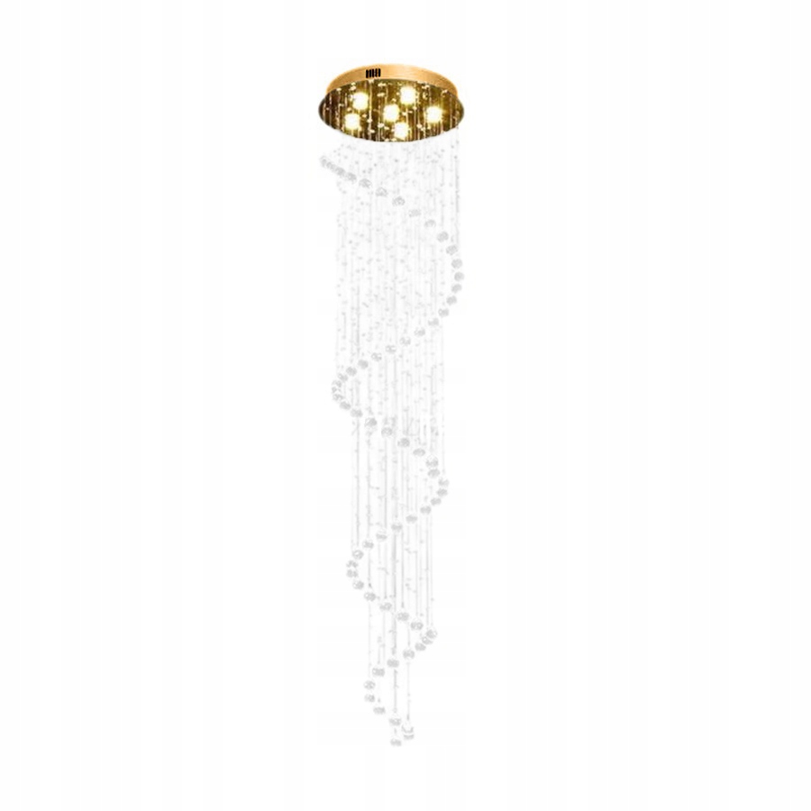 LAMPA WISZĄCA ANTRESOLA KLATKA ZŁOTA KRYSZTAŁOWA 150CM DARMAT LIGHT 503