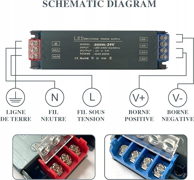 Zasilacz do LED BRIMETI 24V 200W 8.33A Marka Inna