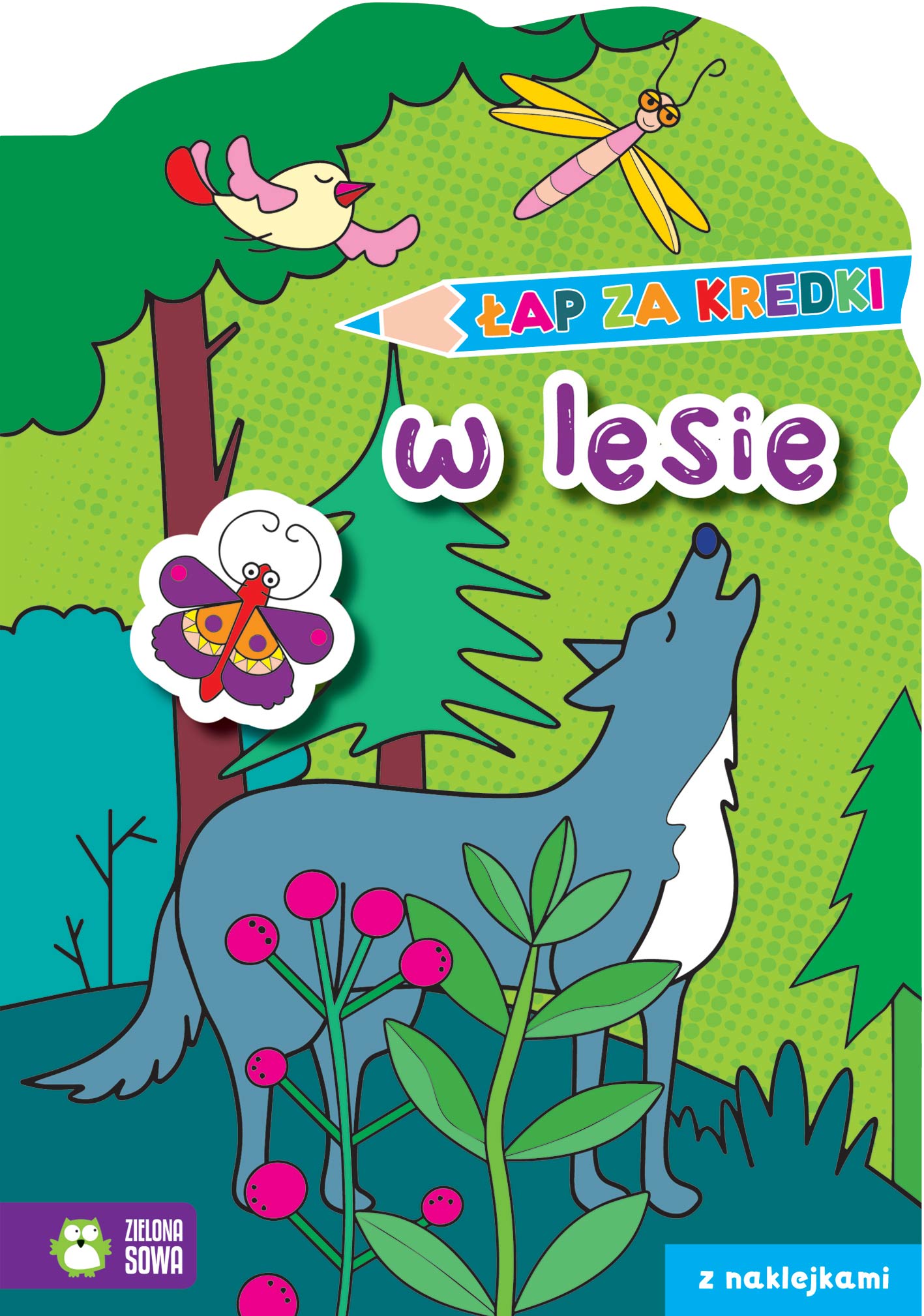 Łap Za Kredki! Zielona Sowa W Lesie