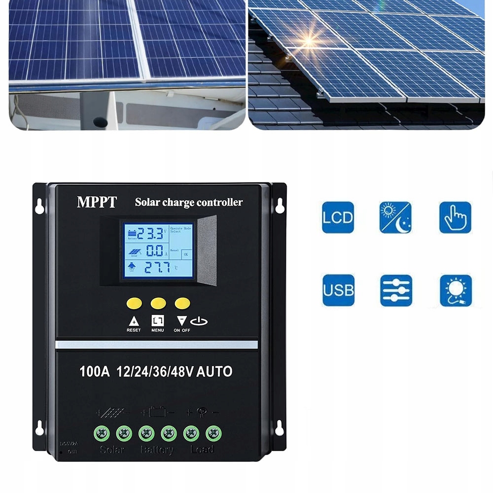 4000W solární Regulátor Nabíjení Mppt Smart 100A 12V/24V/36V/48V 100A