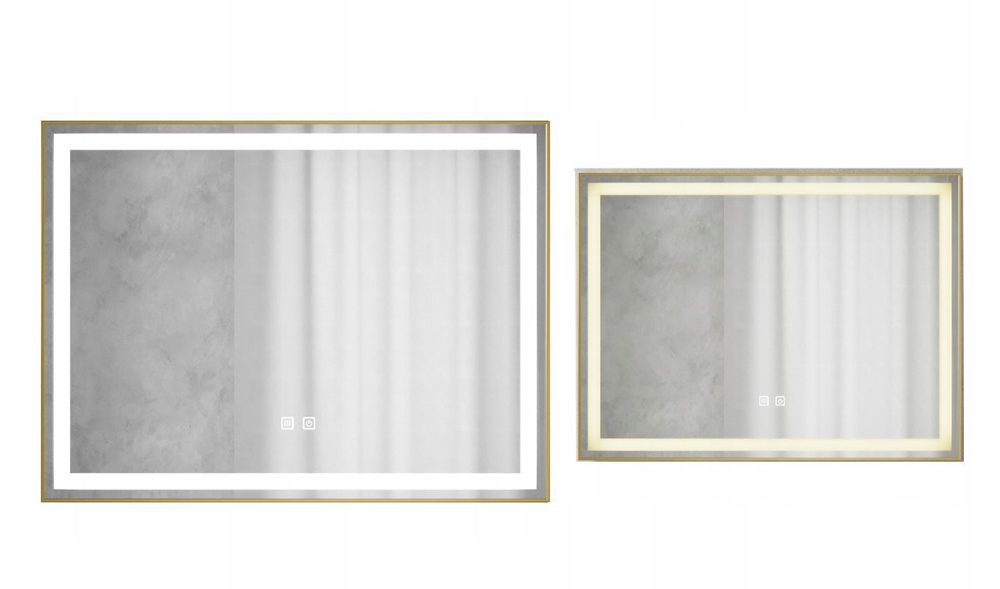 Obdĺžnikové, energeticky úsporné Led podsvietené zrkadlo Lepus 80x60