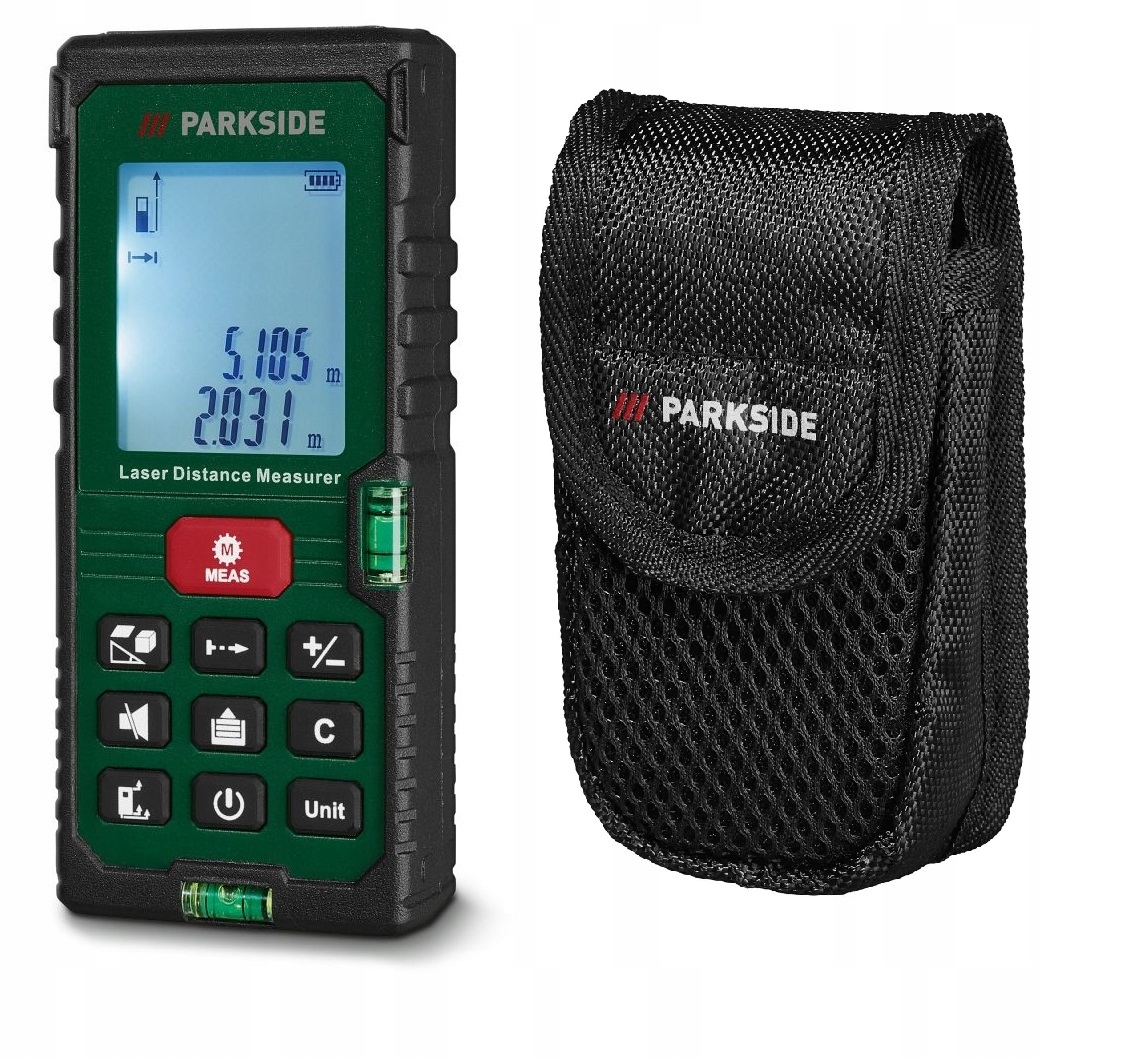 Nowy Dalmierz Laserowy Parkside Plem 50 D5 do 50m Miarka Laser