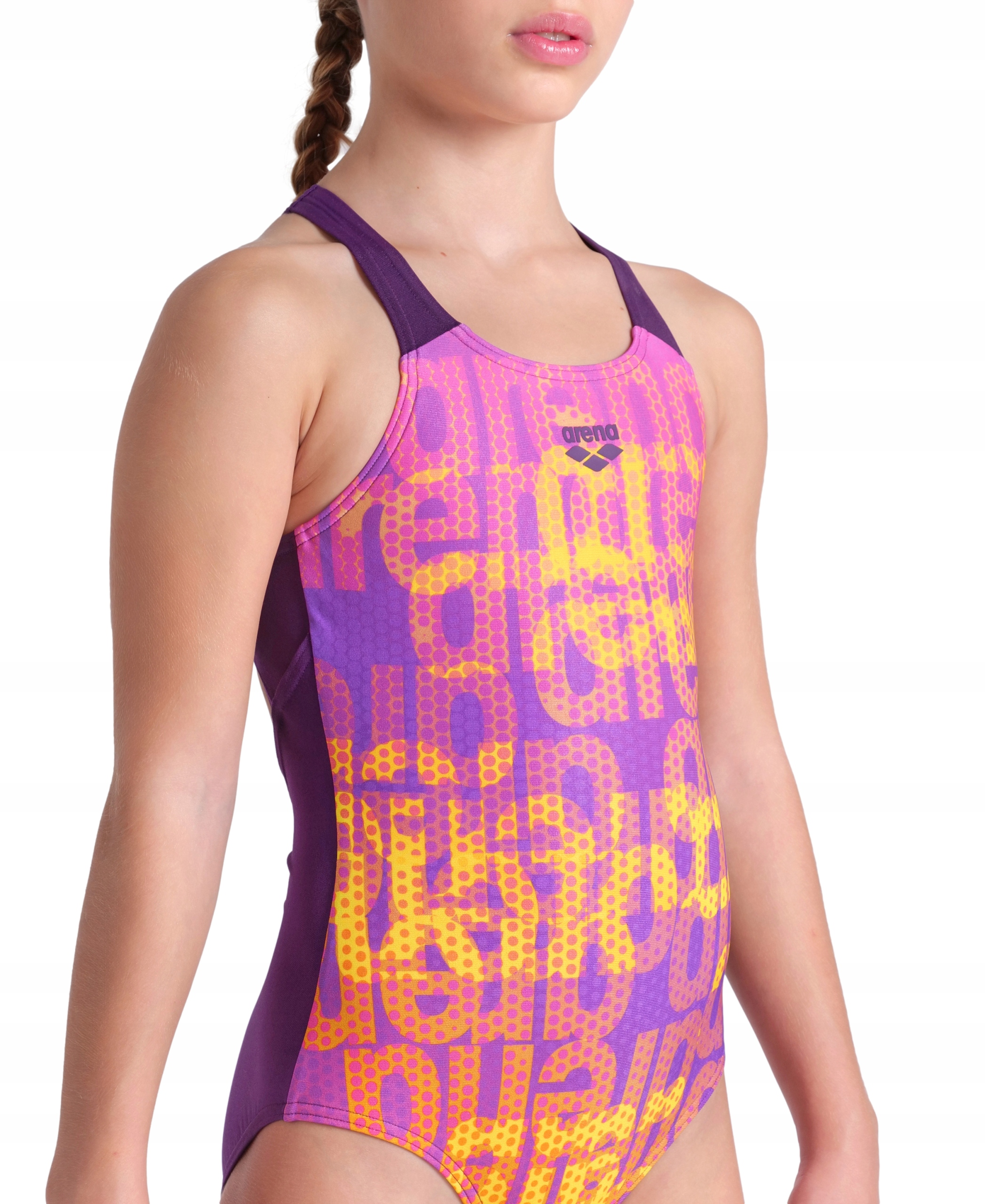 Arena dziewczęcy kostium kąpielowy V Back colours rozmiar 128cm