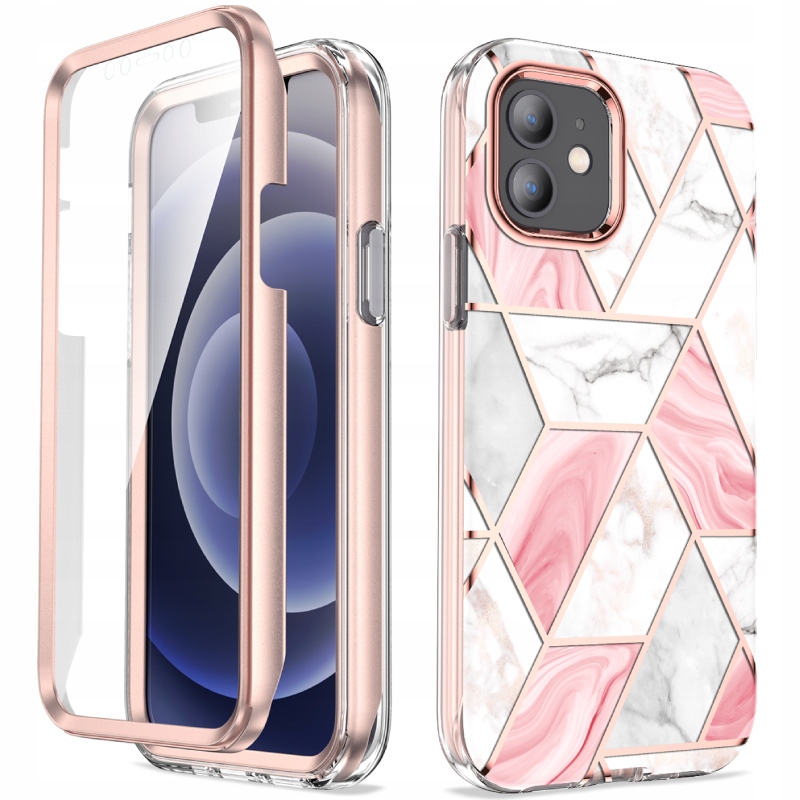 

Etui Przód I Tył Marble 360° Obudowa Do Iphone 12