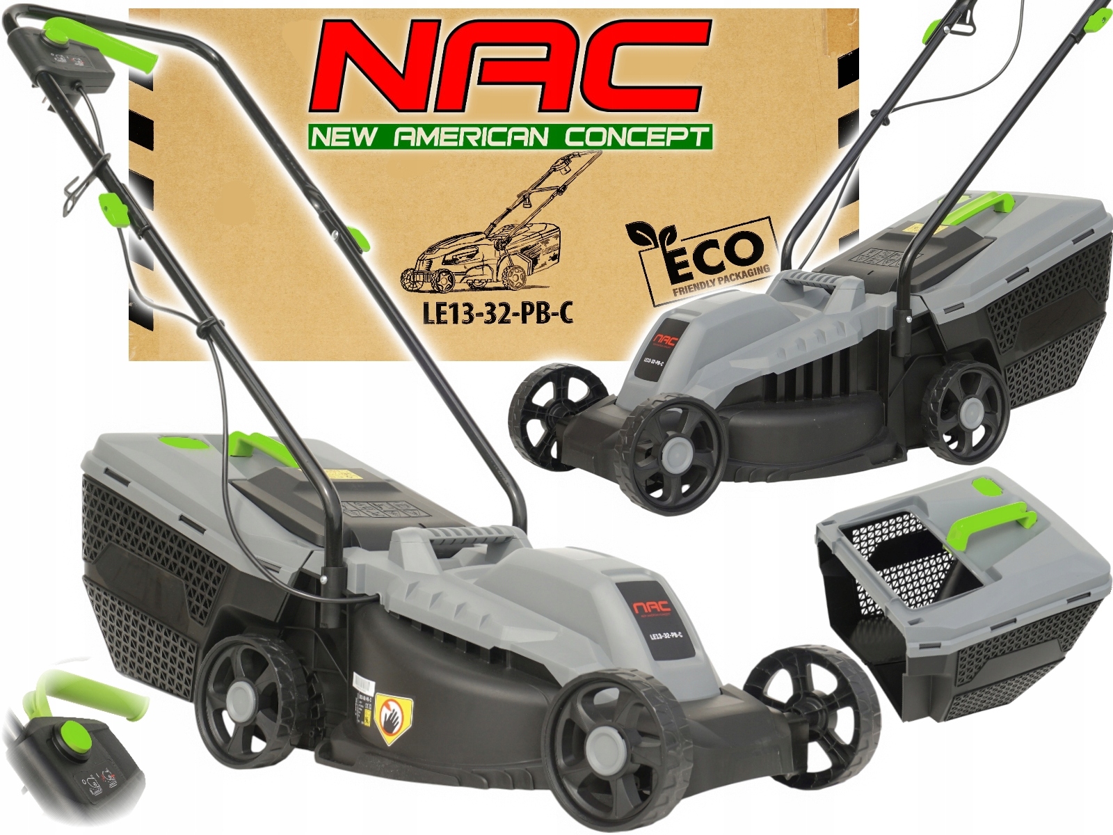 Nac Kosiarka Elektryczna LE13-32-PB-C 1300W Lekka regulacja wys. 32cm