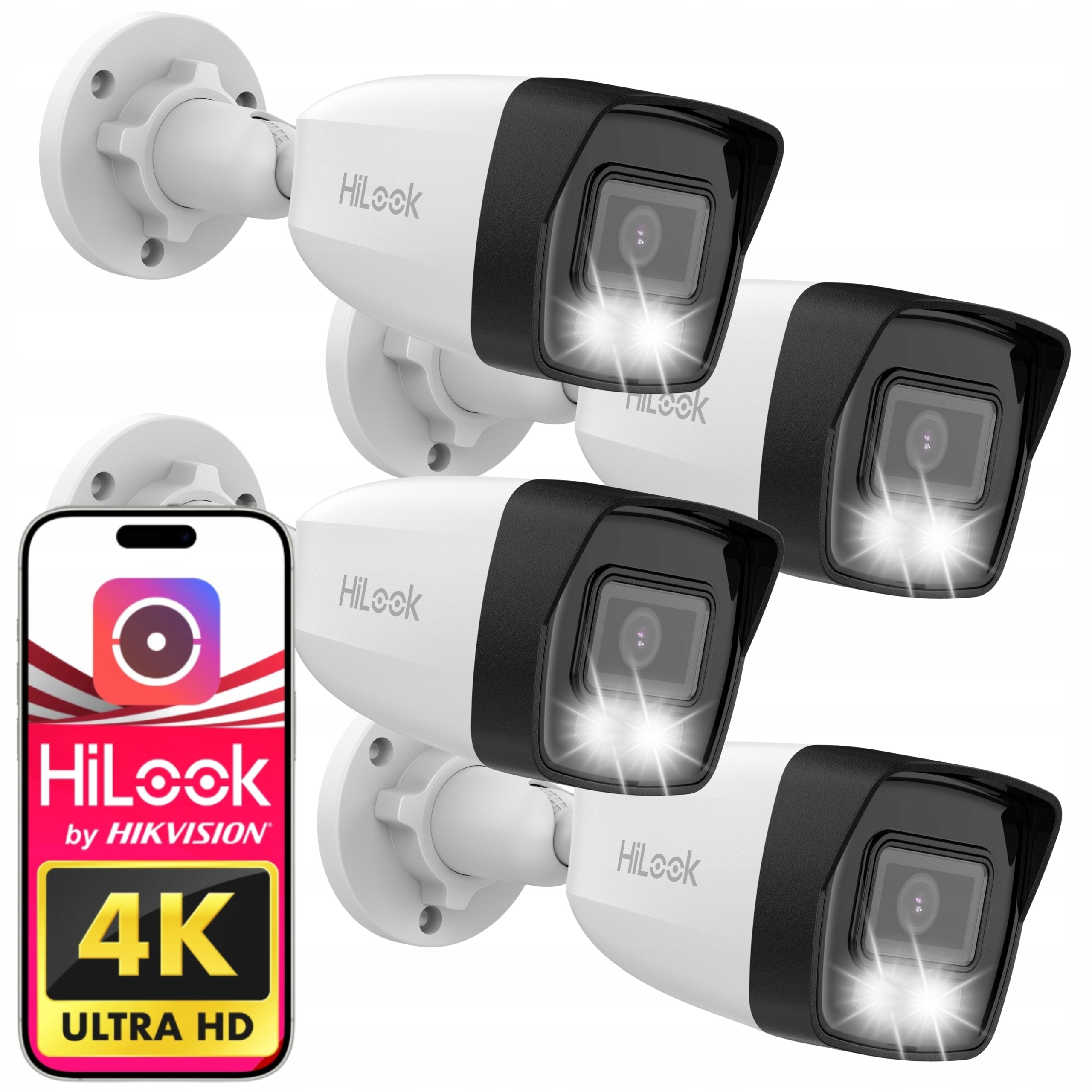 Kamera Ip 4K 8Mpx PoE Zewnętrzna Mikrofon Aplikacja Hilook By Hikvision 4x