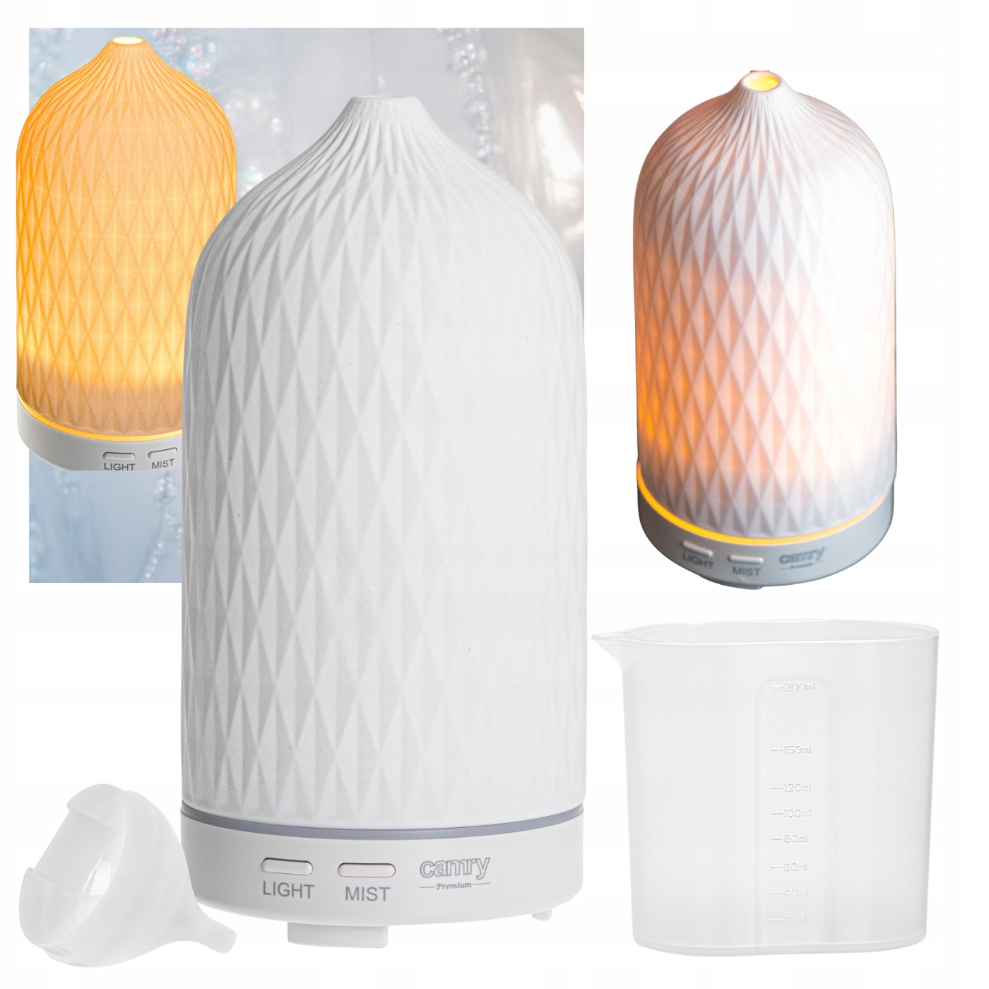 Difuzér Ultrazvukový zvlhčovač vzduchu Aromaterapie Led 3v1