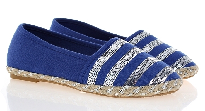 

Balerinki Niebieskie Cekiny Espadryle 3605 roz. 33