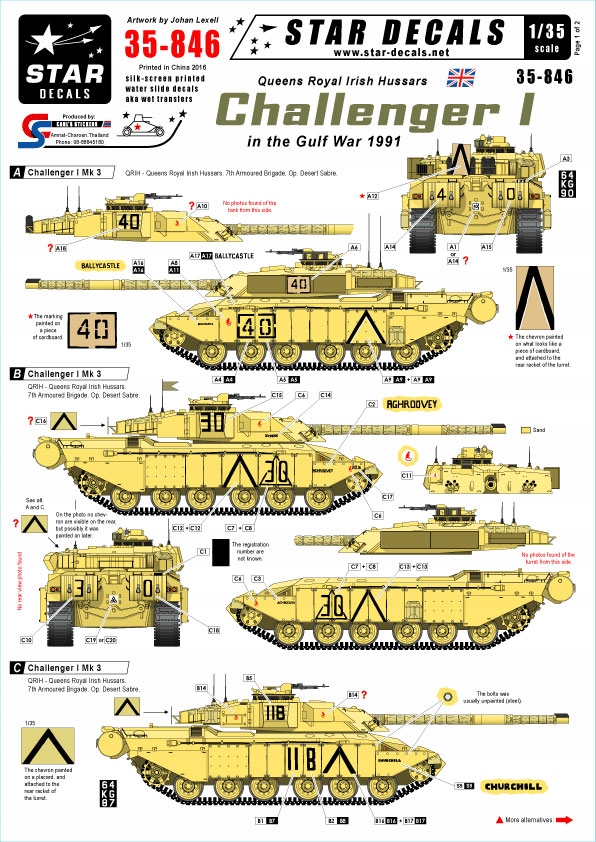 Star Decals 35846 1/35 Challenger I in Gulf War