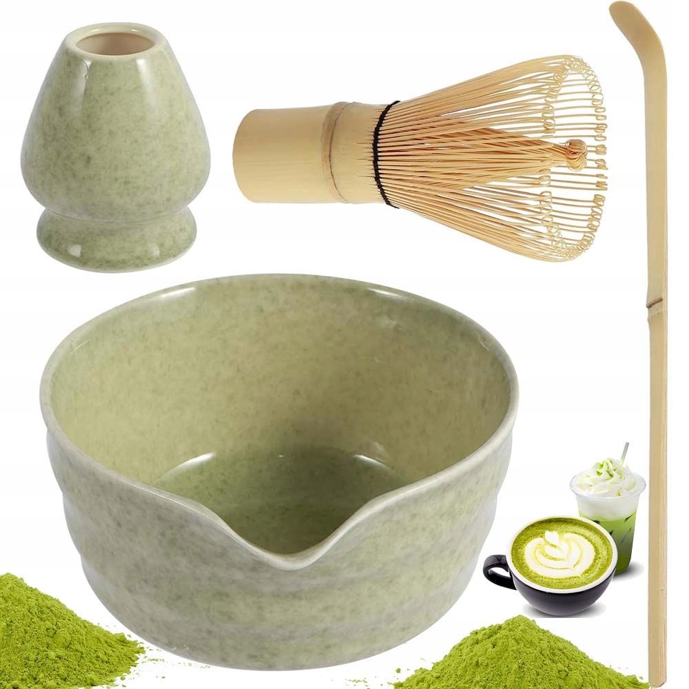 Levně Sada Na Čaj Matcha Bambusová 4V1 Chasen Chashaku Chasen Holder