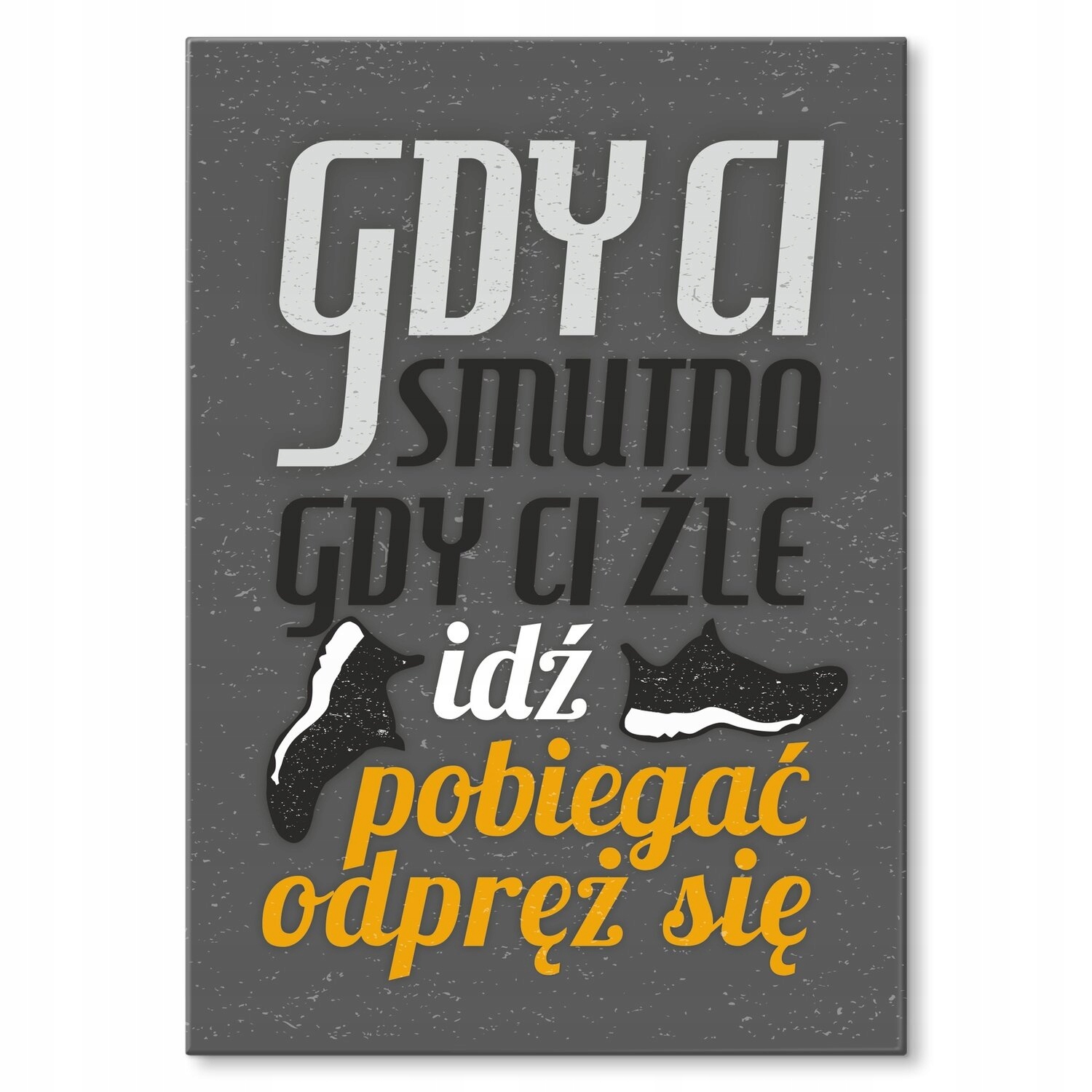 Kovový plakát Když je vám smutno jít si zaběhat Štítek Plech 42 x 59,4 cm +zdarma