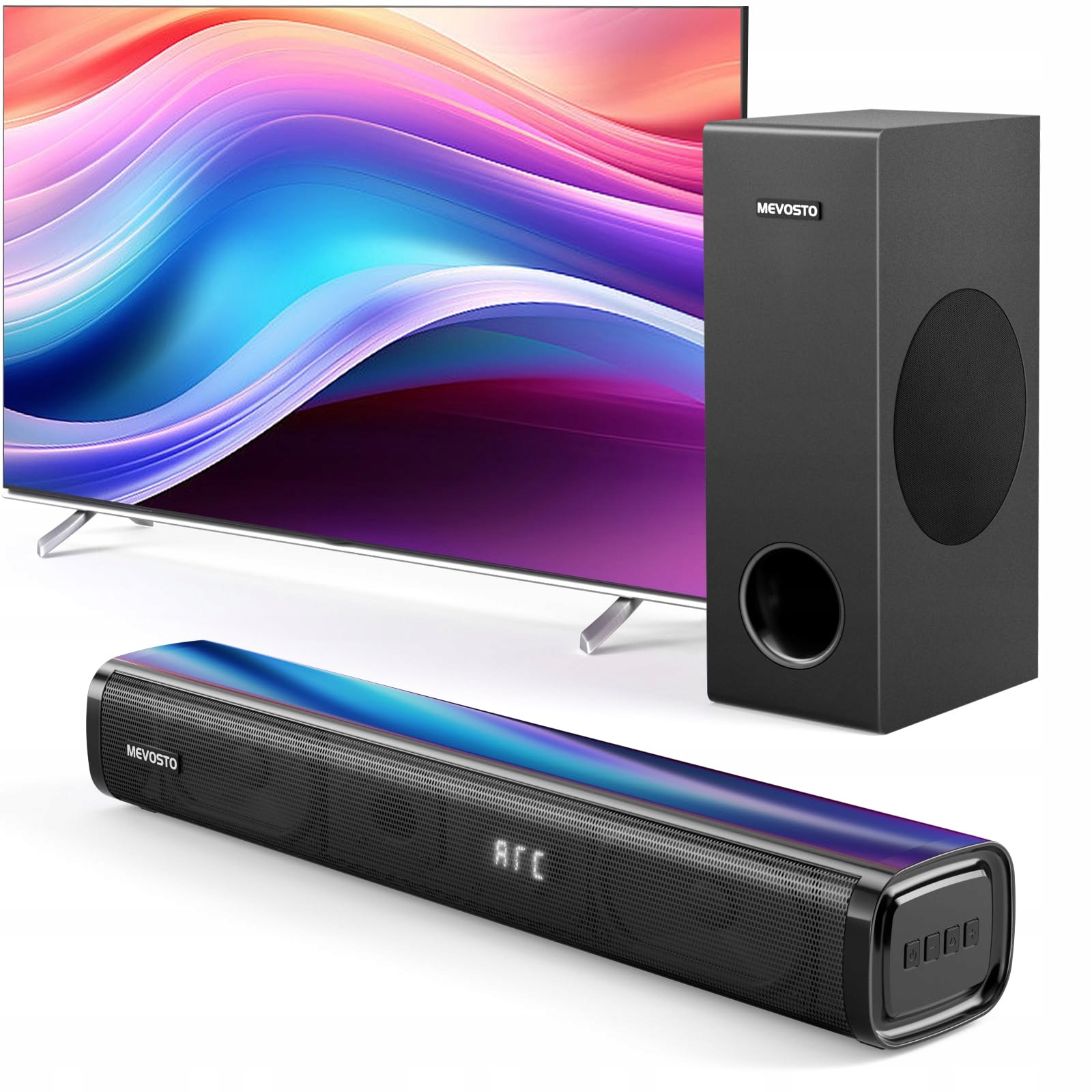 Mevosto Soundbar Tv so subwooferom Pc Gaming 2.1 Ch Bt 5.3 Usb Hd-arc