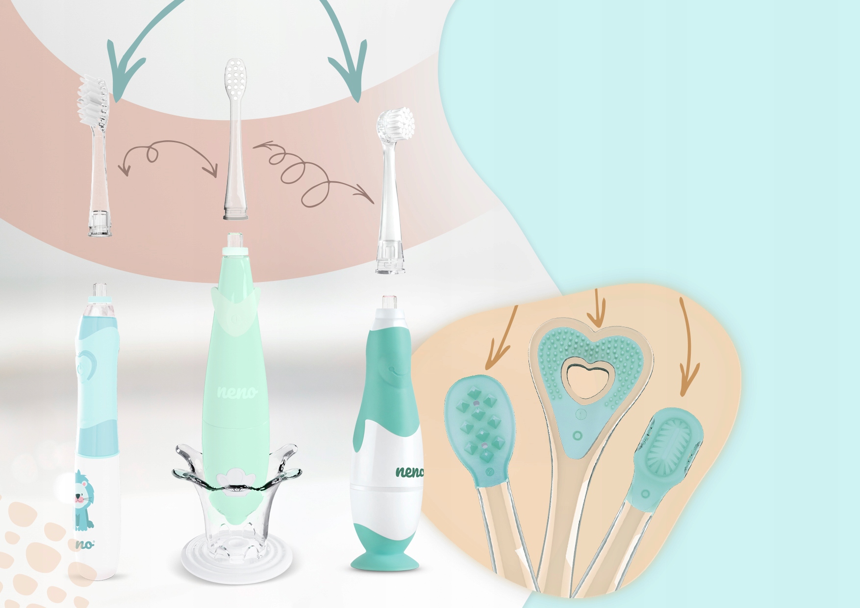 Elektryczna szczoteczka dla dzieci 6+ lat Neno Fratelli Pink | Różowa Stan opakowania oryginalne