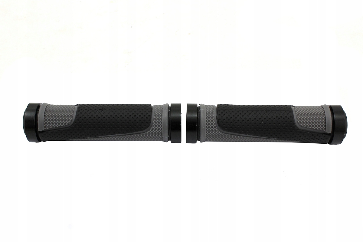 Chwyty rowerowe skręcane Hualong 13cm miękka guma czarno szare 130mm kpl
