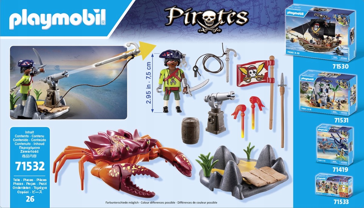 PLAYMOBIL - WALKA Z OGROMNYM KRABEM - PIRACI PIRATES 71532 Kod producenta 71532
