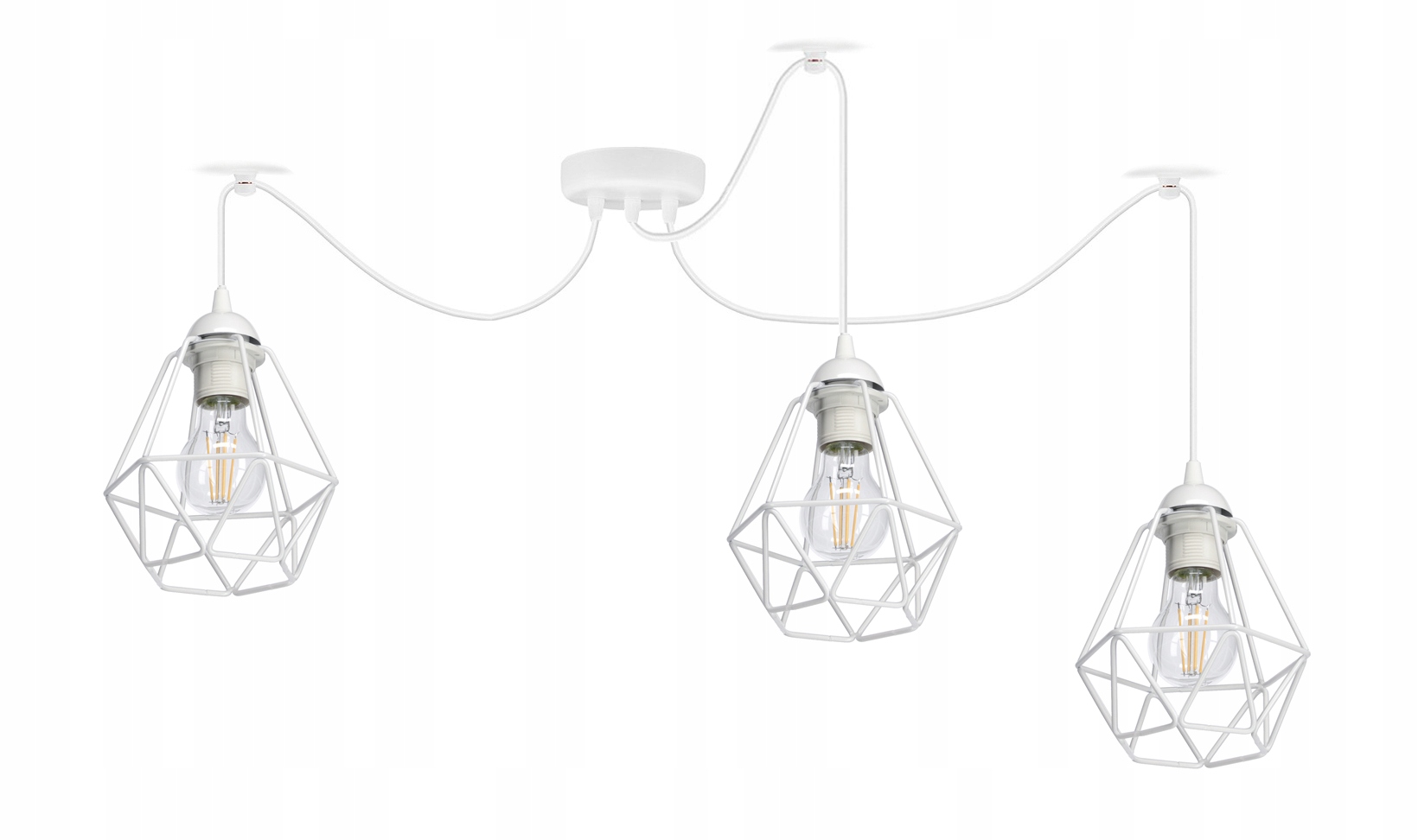 

Lampa wisząca Pająk Druciak Diamond 3 kolor Biały