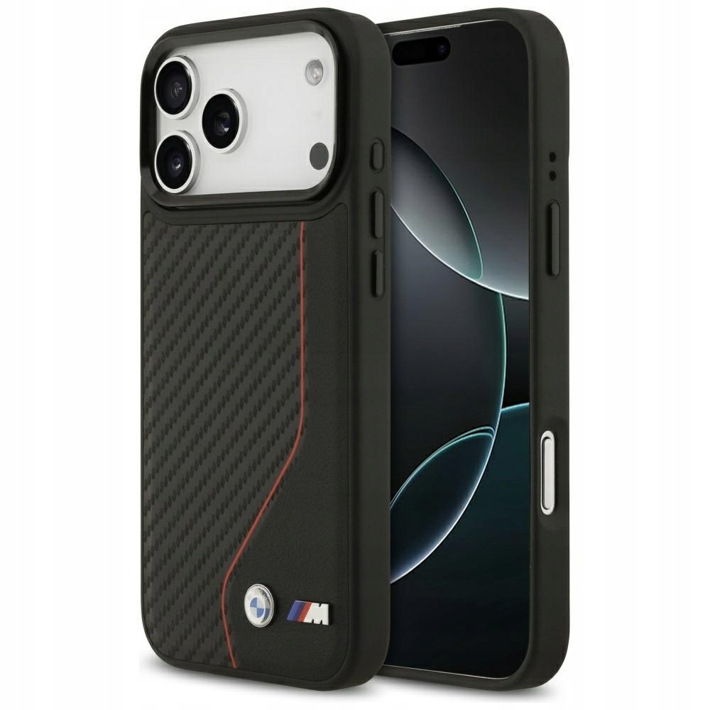 Etui Bmw M Carbon Line & Logo MagSafe do iPhone 17 Pro Max czerwony