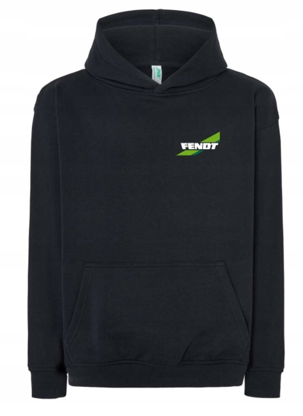 Mikina černá s kapucí klokanka logo Fendt výšivka velikost 4XL