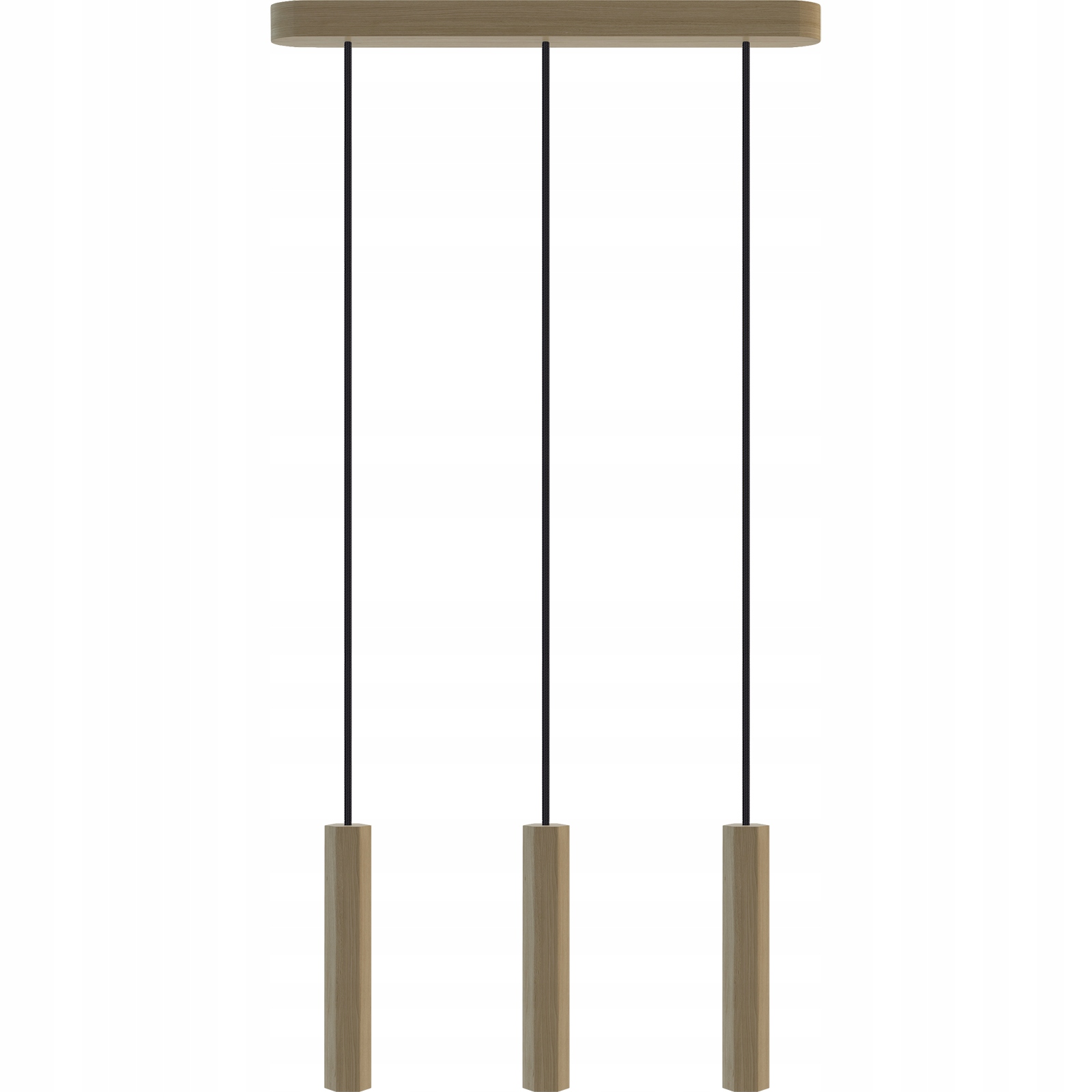 Dubová Závěsná Lampa Tříplamenná Dřevěná Lampa