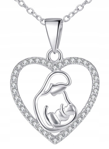 Stříbrný Řetízek S Dámským Řetízkem, Dárek Pro Matku A Dítě