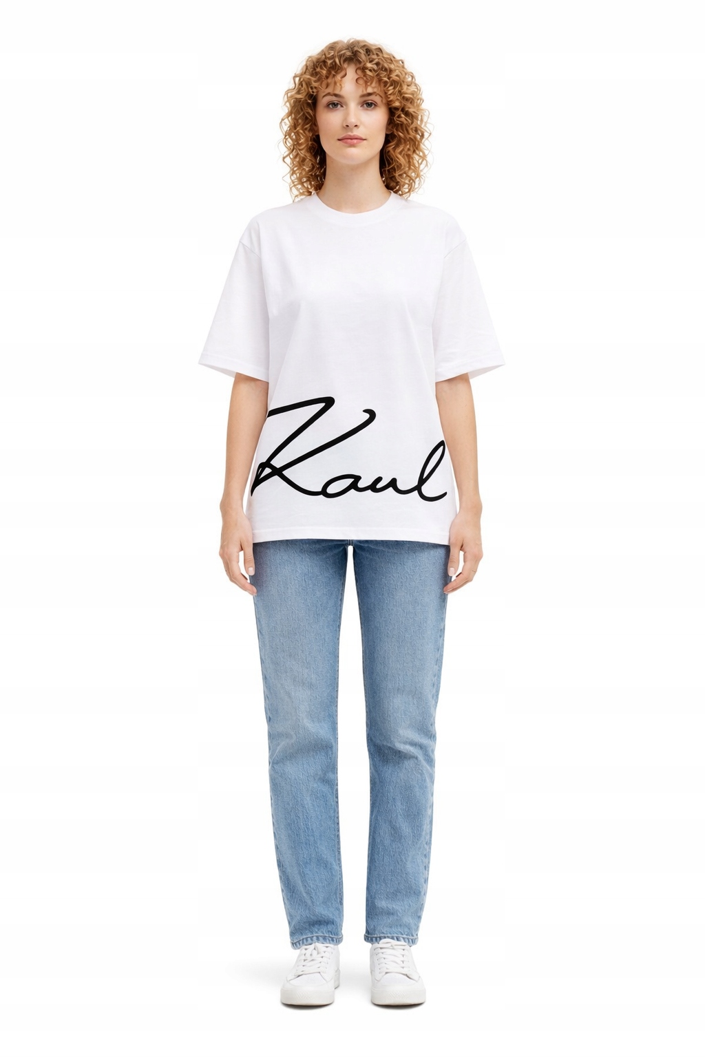 Karl Lagerfeld Bílé Dámské Tričko S Logem Na Zadní Straně Bavlna S I4C