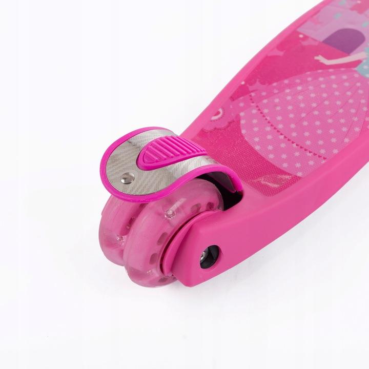 HULAJNOGA TRÓJKOŁOWA DLA DZIECI TOBBI-TOYS BALANSOWA KOŁA LED RÓŻOWA PRINCE Liczba kół 3