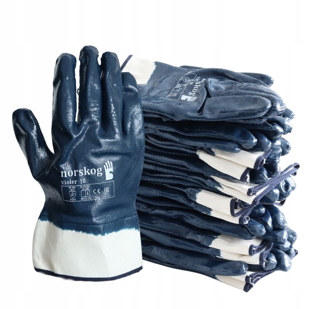 

Rękawice Robocze Ochronne Nitrylowe Z Mankietem 12