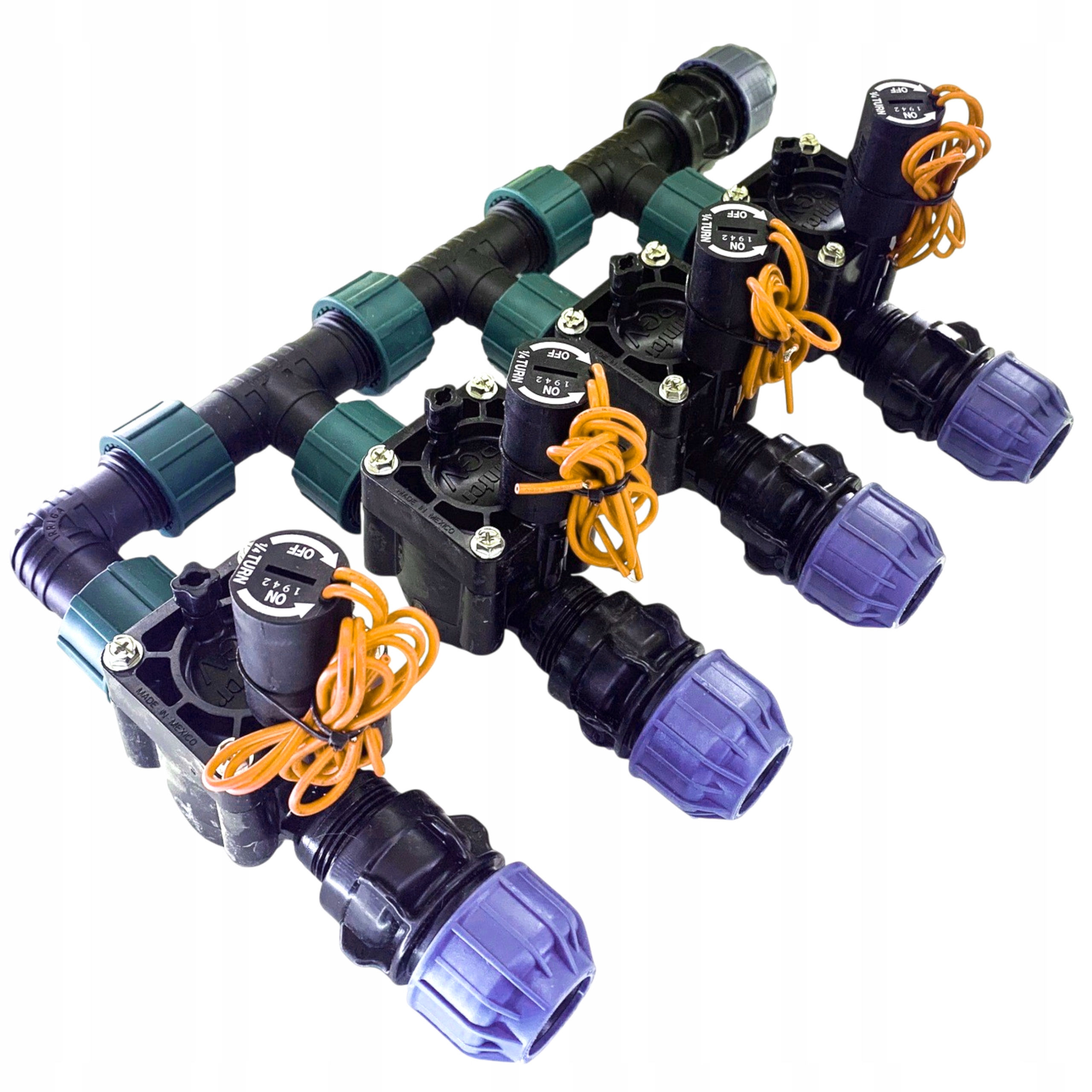 zestaw Kolektor 4 elektrozawory rura 25 automatyczne nawadnianie