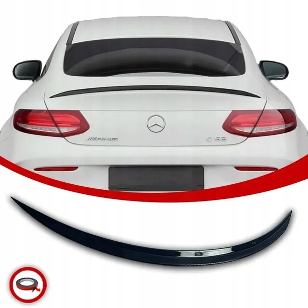 Mercedes W205 Coupe Letka Spoiler Zadní Krytka Černý Lesk