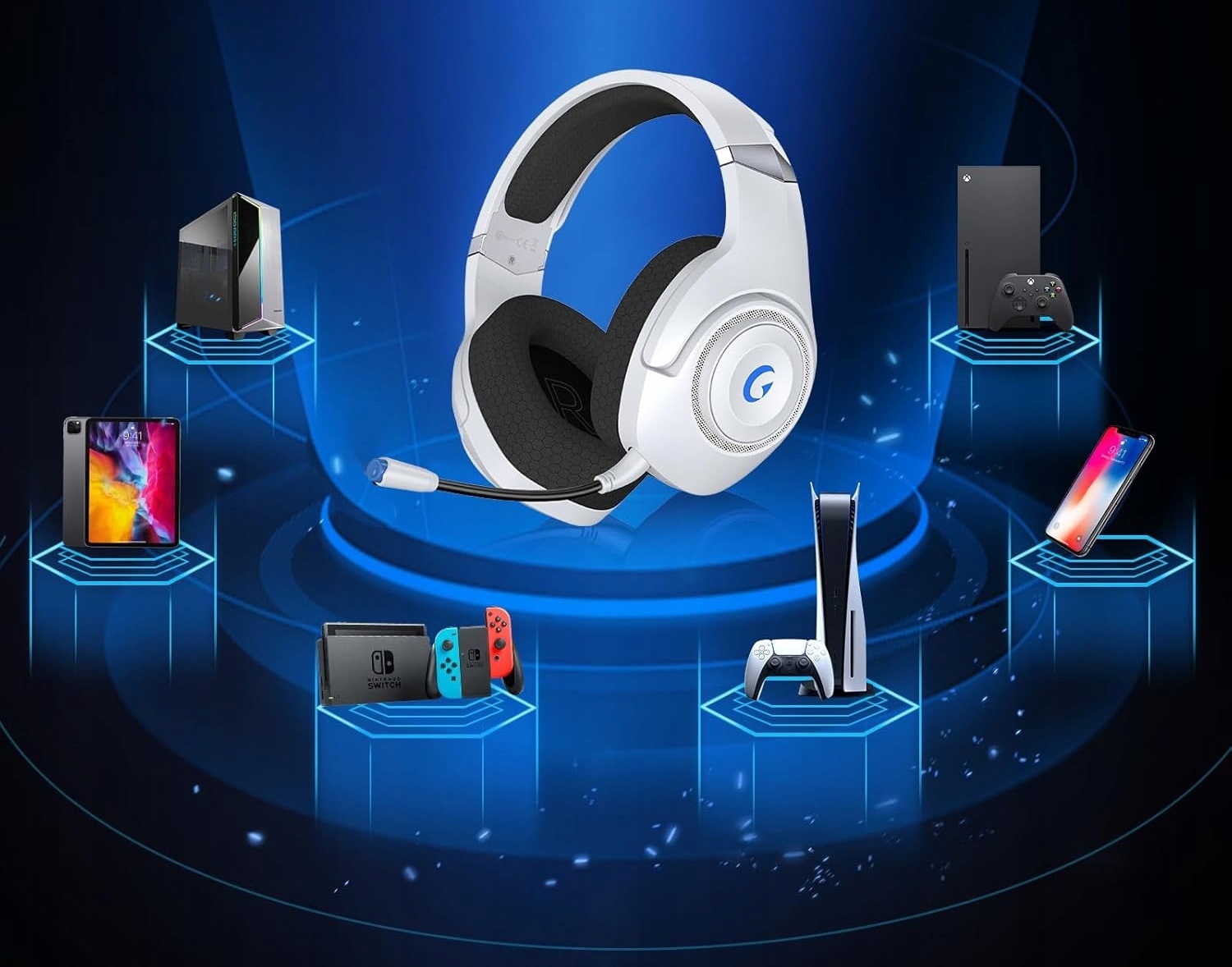 Herní Sluchátka Kapeydesi Captain 400 Wireless 2,4 Ghz Pro Počítače PS4