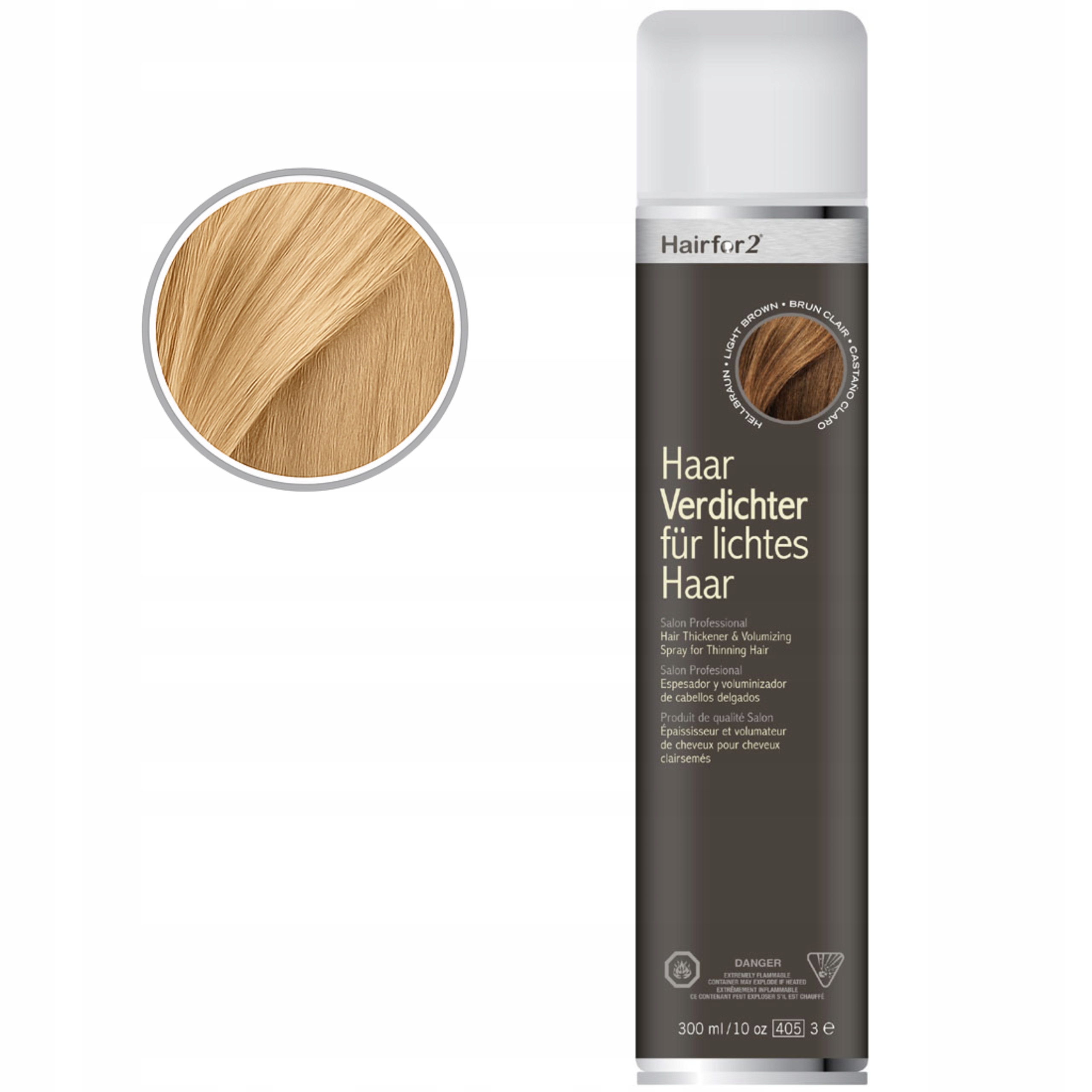 HairFor2 300ml Střední Blond – Lak na zahušťování vlasů