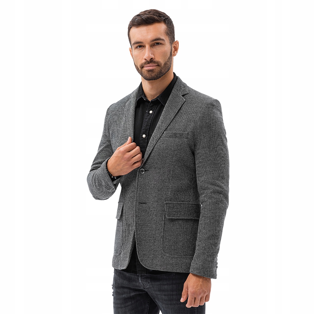 

Marynarka męska casual łaty M162 czarna L