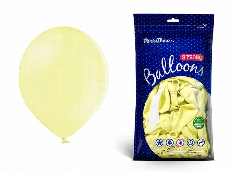 

J. żółte balony na Urodziny pastelowe 23cm 100szt