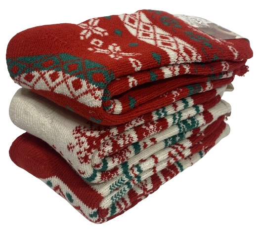 

3x Wełniane Świąteczne skarpety Alpaka grube 3x