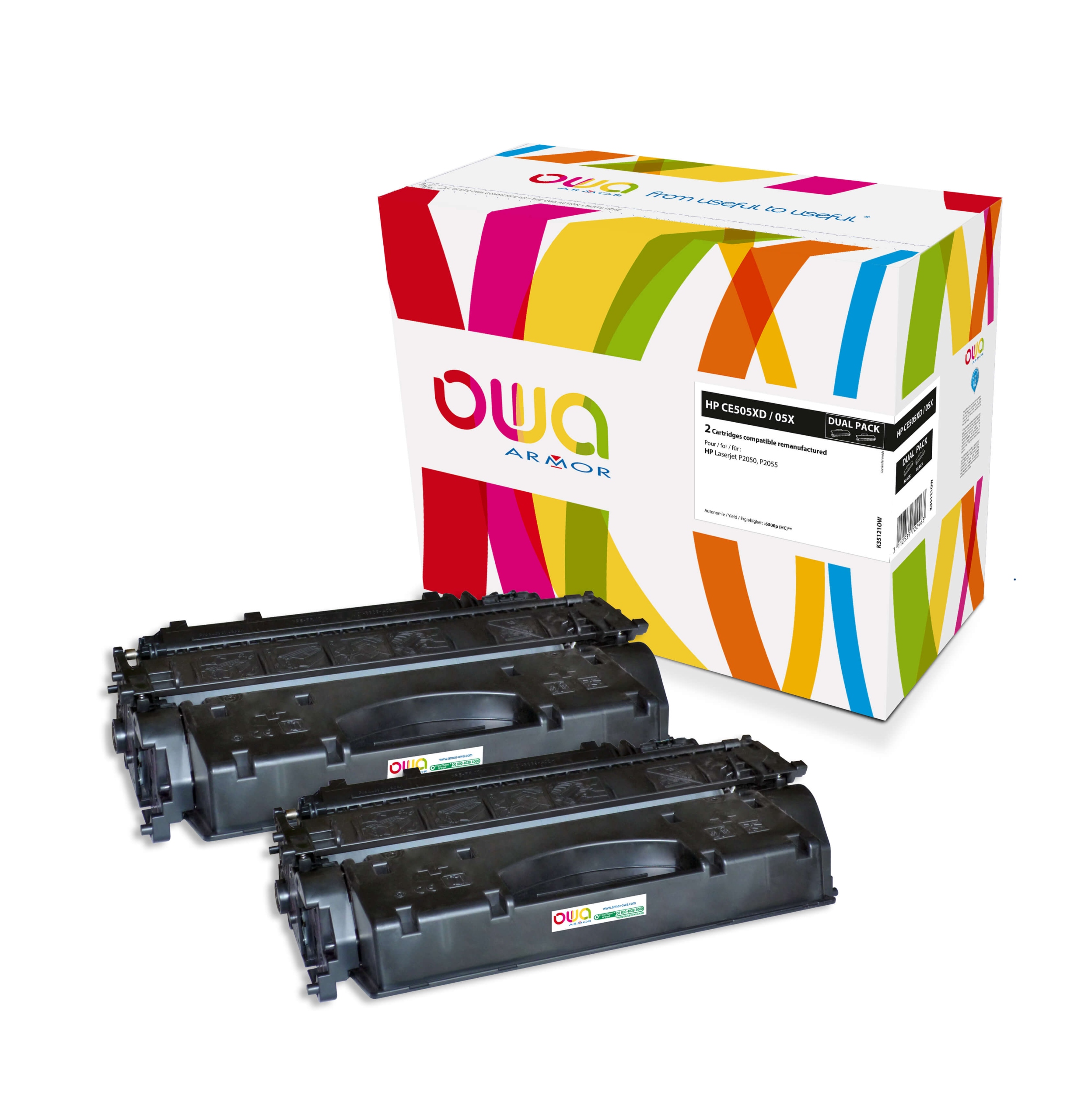 Owa Armor sada kompatibilná s Hp CE505XD, 2x6500st, čierna/ black K35121OW