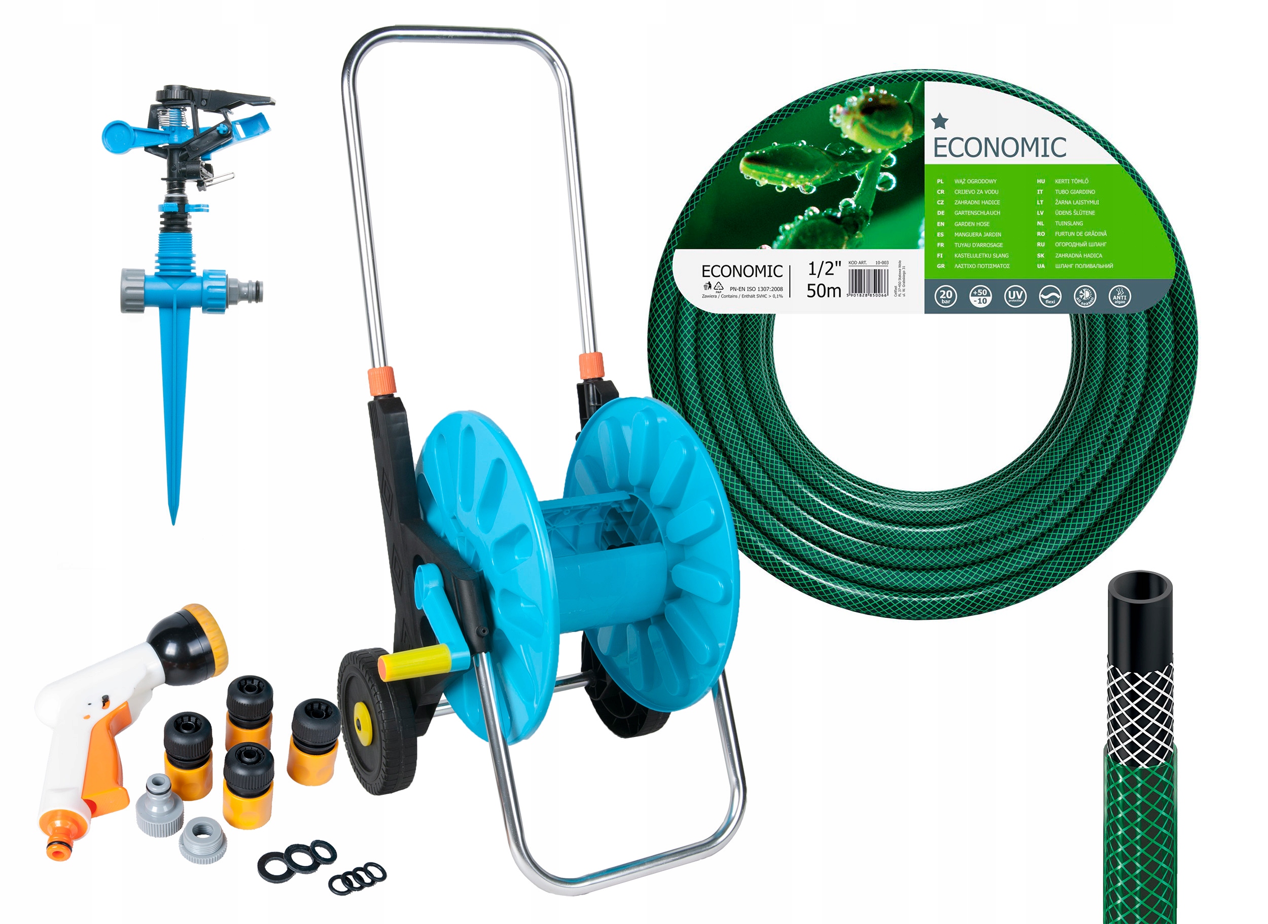 Hadica 50 m 1/2 Zavlažovací vozík záhradná sada